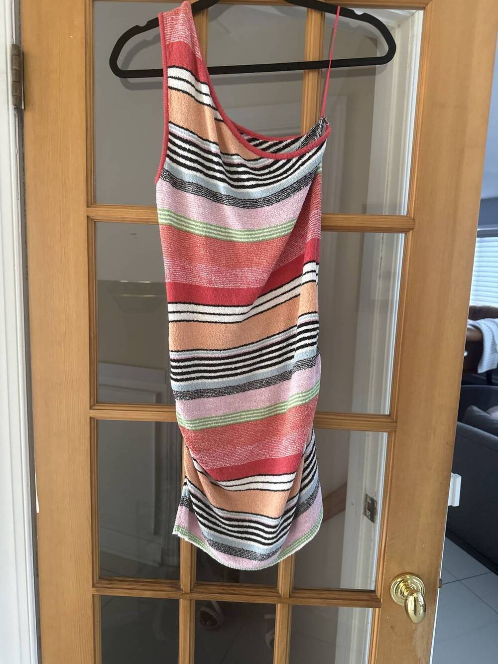 NEW FREE PEOPLE women's sun rays knit mini top-dress in peach combo